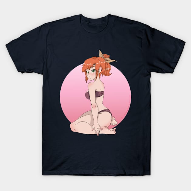 Red headed bikini T-Shirt by CloudyNight_Creature